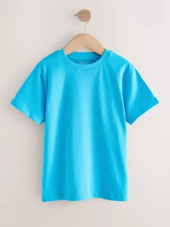Rood/blauw/marineblauw/Naturel - Set van 4 T-shirts met korte mouwen (3-16 jr)