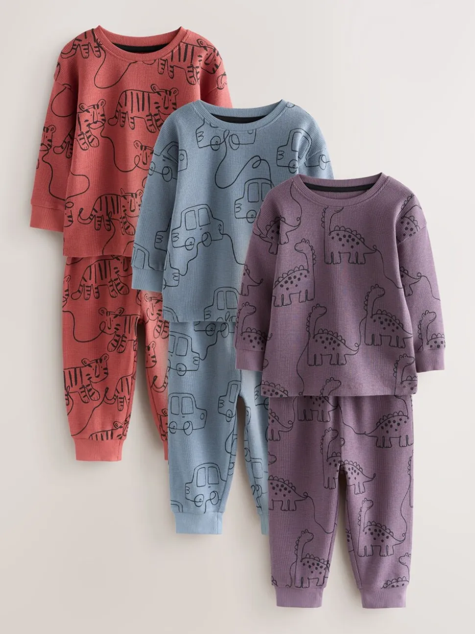 Rood/blauw/paars - Oversized fit Pyjamas 3 Pack (9mths-10yrs)