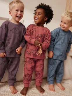Rood/blauw/paars - Oversized fit Pyjamas 3 Pack (9mths-10yrs)