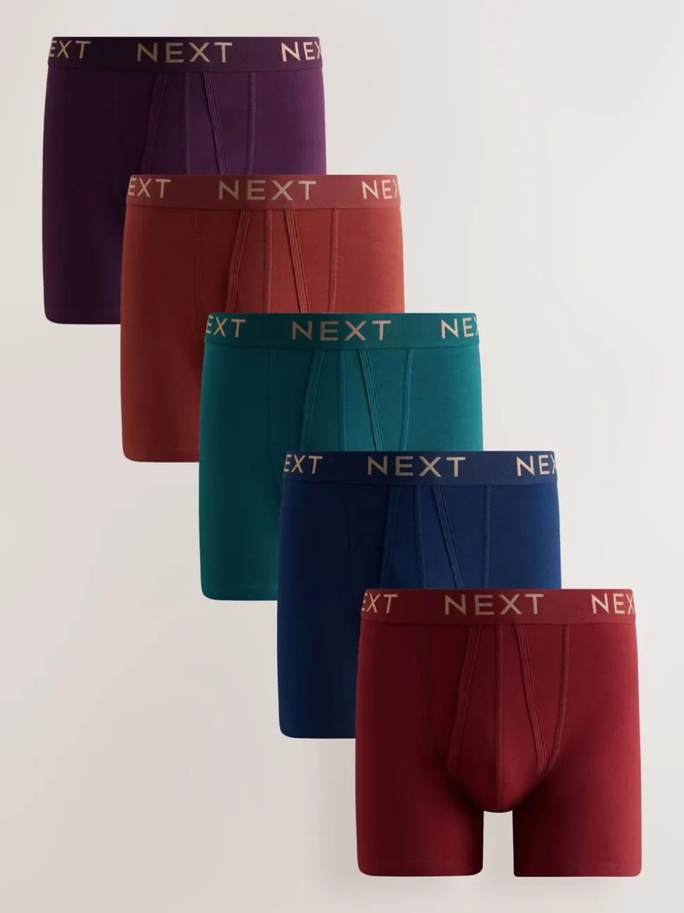 Rood/Blauw/Paars Rijk - Verpakking van 5 - Boxershorts met A-voorkant