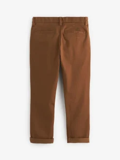Roodbruin/lichtbruin - Stretchy chino's (3-17jr)
