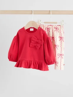 Rood/crèmekleurig - Baby Strik Sweater en Leggings Set 2 Pieces (0mnd-2jr)