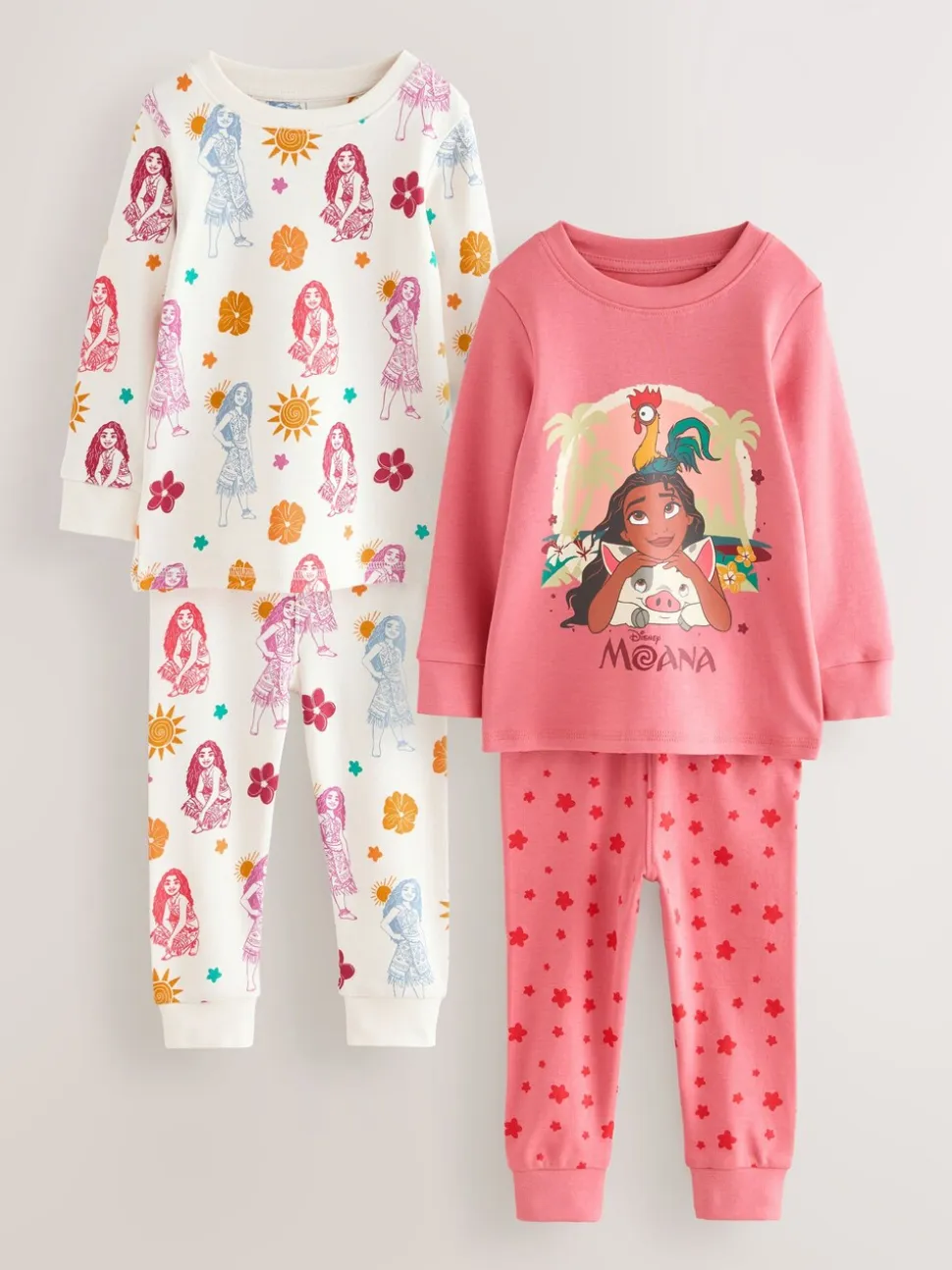 Rood/ecru - Moana Snuggle Pyjamas 2 Pack (9mths-10yrs)