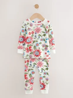 Rood/groen met bloemenprint - Verpakking van 3 knusse pyjama's (9 mnd-10 jr)