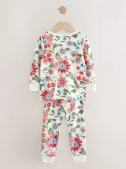 Rood/groen met bloemenprint - Verpakking van 3 knusse pyjama's (9 mnd-10 jr)