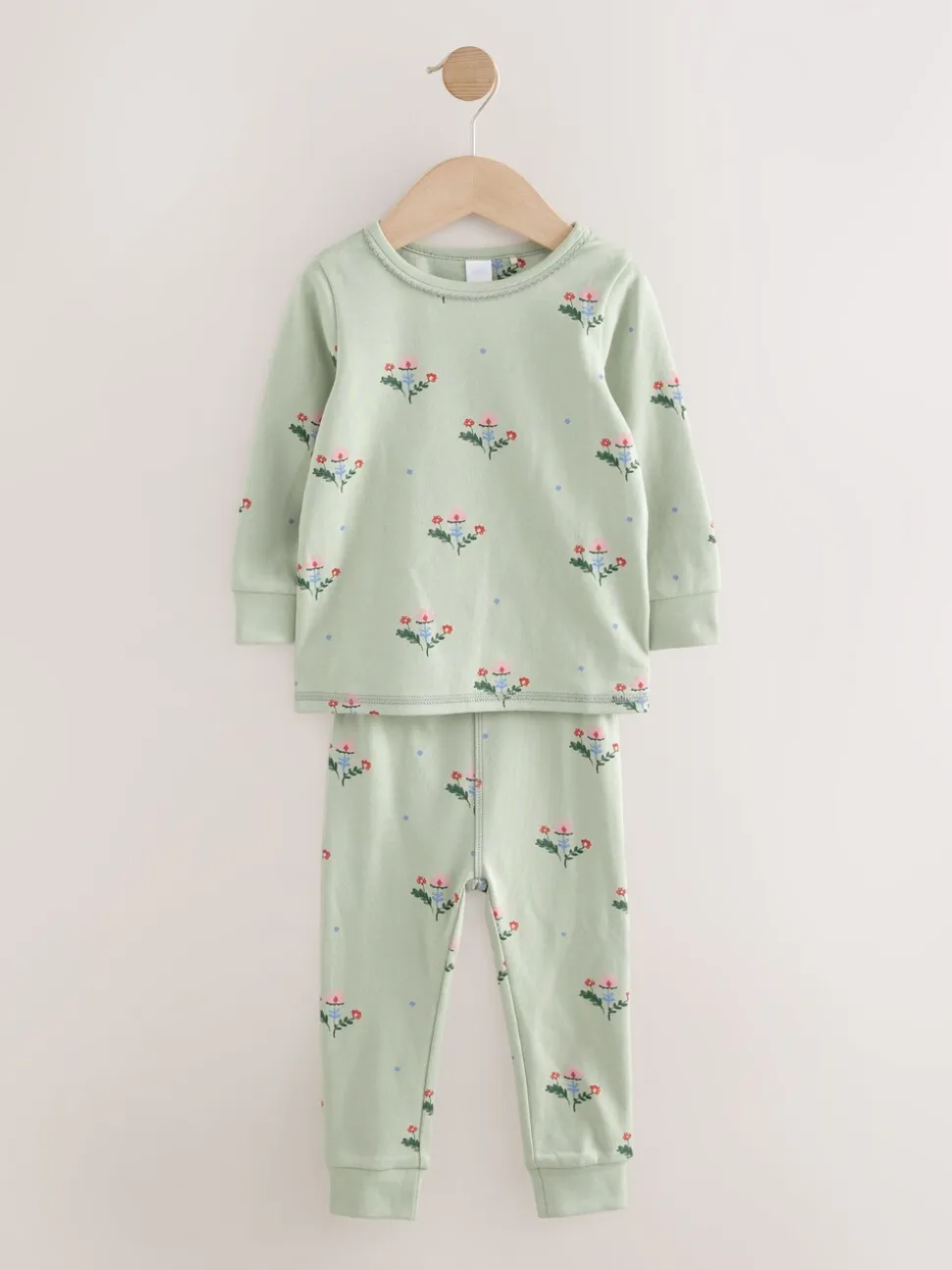 Rood/groen met bloemenprint - Verpakking van 3 knusse pyjama's (9 mnd-10 jr)