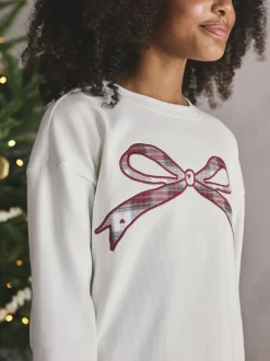 Rood/groene strikruit - Kerstmis geweven onderkant pyjama's (2-16jr)