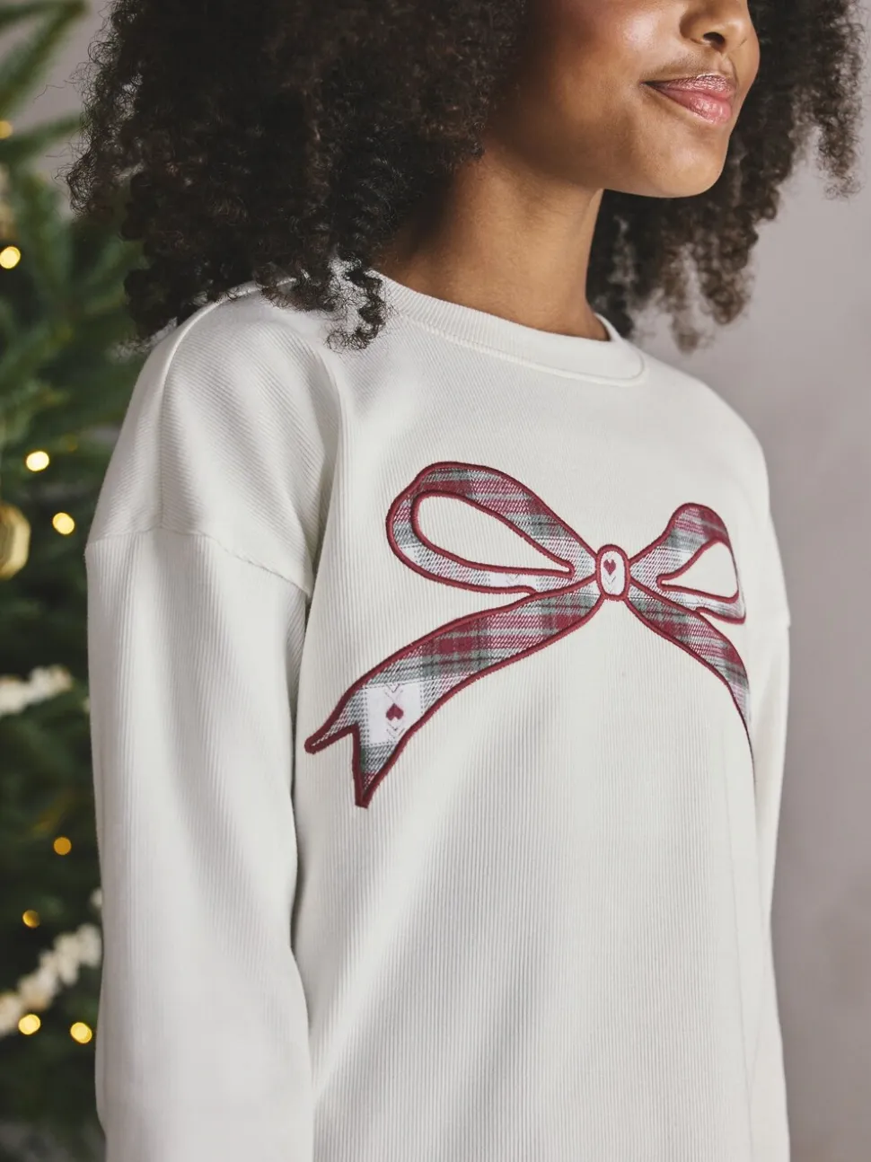 Rood/groene strikruit - Kerstmis geweven onderkant pyjama's (2-16jr)