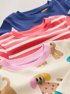 Rood/marineblauw hondenapplicatie - Verpakking van 3 knusse pyjama's (9 mnd-9 jr)