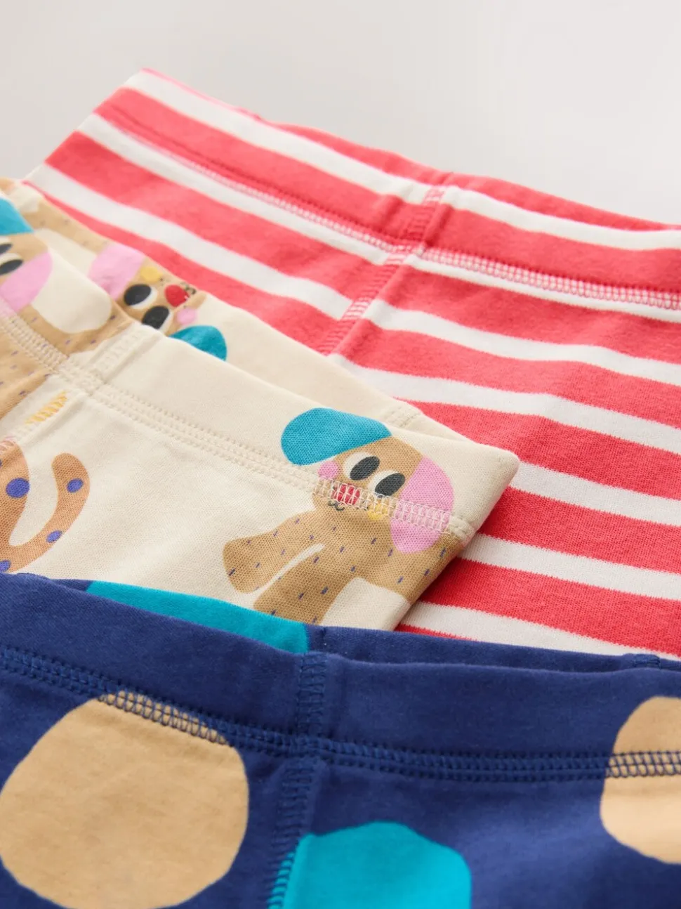Rood/marineblauw hondenapplicatie - Verpakking van 3 knusse pyjama's (9 mnd-9 jr)