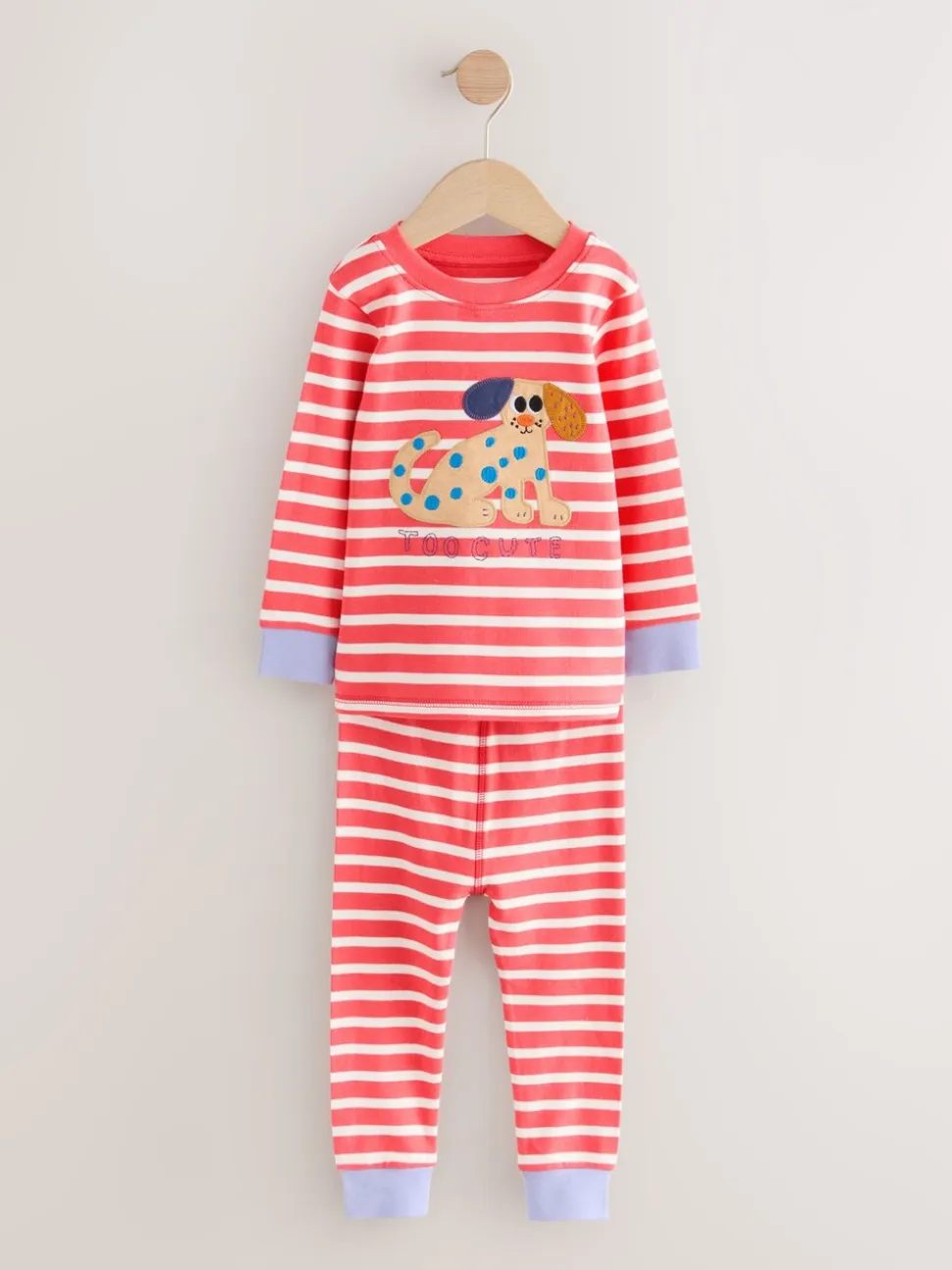 Rood/marineblauw hondenapplicatie - Verpakking van 3 knusse pyjama's (9 mnd-9 jr)