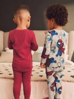 Rood/marineblauw Spiderman - Verpakking van 2 knusse pyjama's (12 mnd-10 jr)
