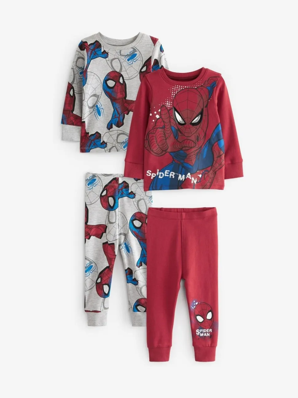 Rood/marineblauw Spiderman - Verpakking van 2 knusse pyjama's (12 mnd-10 jr)
