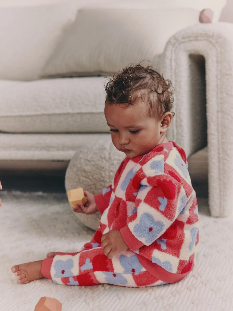 Rood/paars geruit - 2 -delige Set van Fleece Tops en Leggings voor Baby''s (0mnd-2jr)