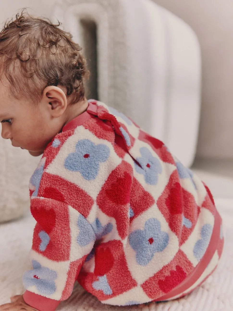 Rood/paars geruit - 2 -delige Set van Fleece Tops en Leggings voor Baby''s (0mnd-2jr)