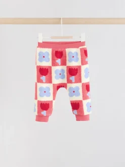 Rood/paars geruit - 2 -delige Set van Fleece Tops en Leggings voor Baby''s (0mnd-2jr)