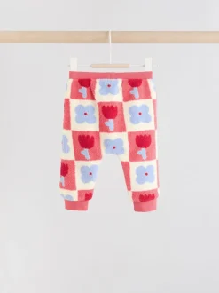Rood/paars geruit - 2 -delige Set van Fleece Tops en Leggings voor Baby''s (0mnd-2jr)
