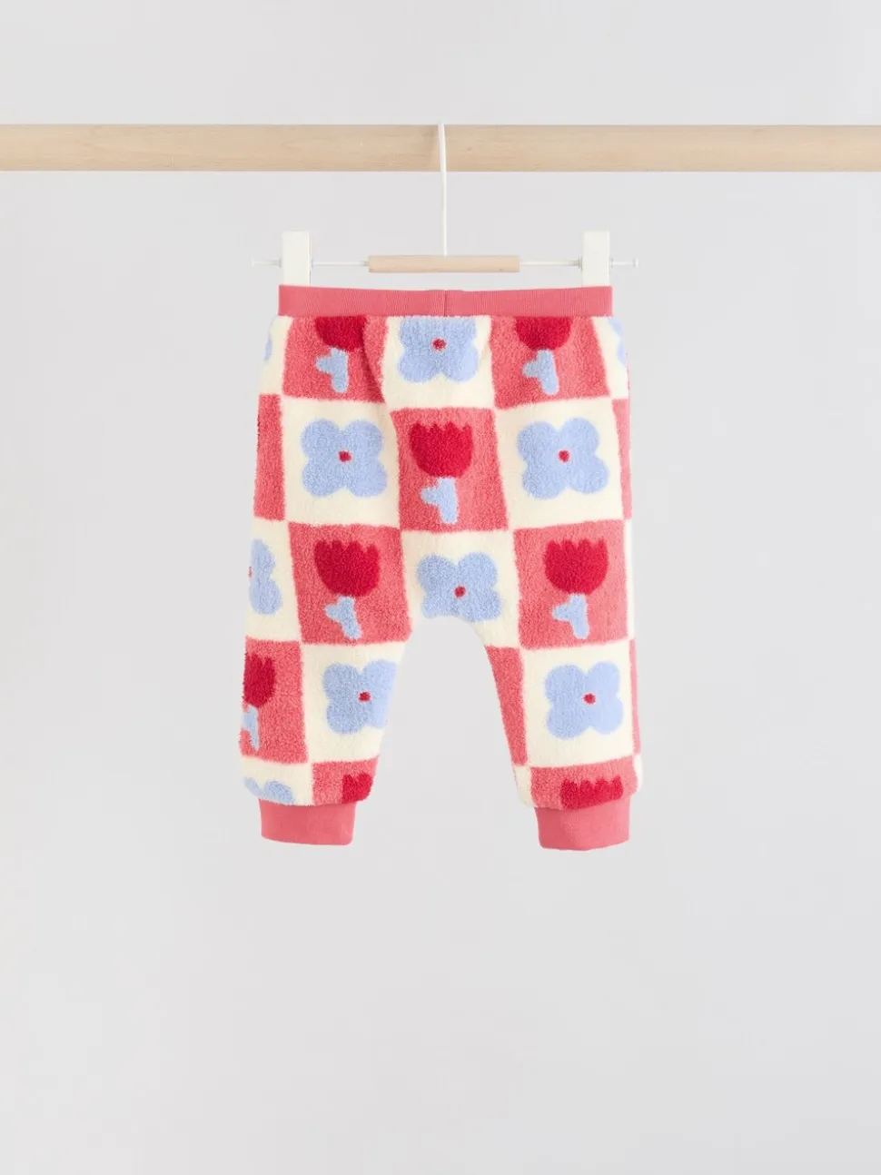 Rood/paars geruit - 2 -delige Set van Fleece Tops en Leggings voor Baby''s (0mnd-2jr)