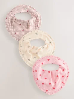 Rood/roze - Verpakking met 3 babyslabbetjes
