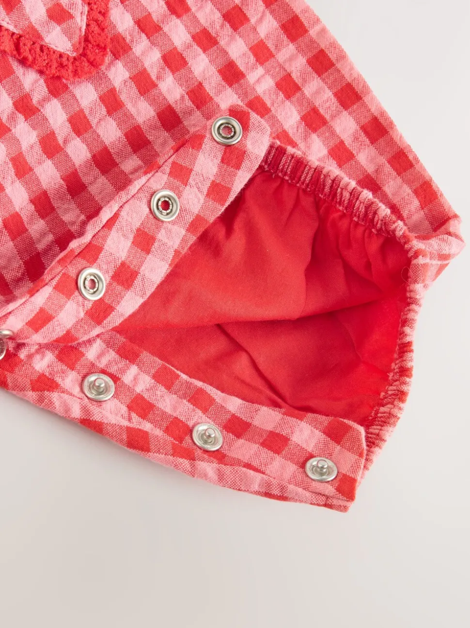 Rood/roze geruit - Baby tuinbroek en bodysuit 2 -delige set (0mnd -2jr)