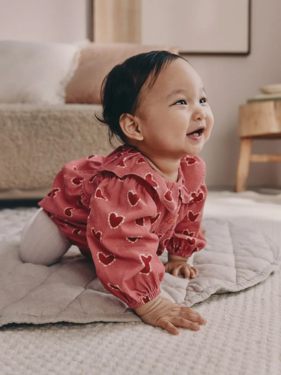 Rood/roze met hartjes - Babyrompers met bloemenprint Set 2 -delig met maillot (0mnd -3jr)