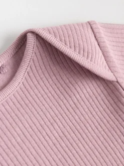 Roze - 5 Babyrompertjes met korte mouwen