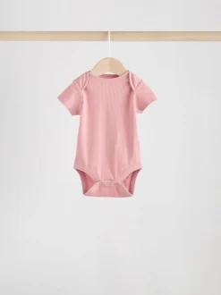 Roze - 5 Babyrompertjes met korte mouwen
