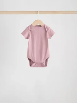 Roze - 5 Babyrompertjes met korte mouwen