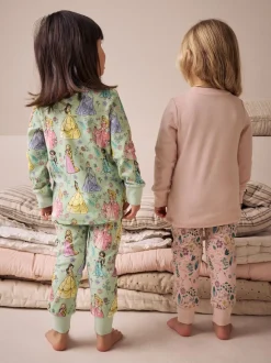 Roze - 100% katoenen Disney prinses knusse pyjama's met lange mouwen verpakking van 2 (9mnd - 10 jr)