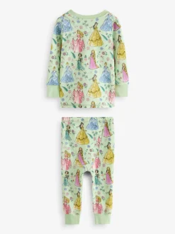 Roze - 100% katoenen Disney prinses knusse pyjama's met lange mouwen verpakking van 2 (9mnd - 10 jr)