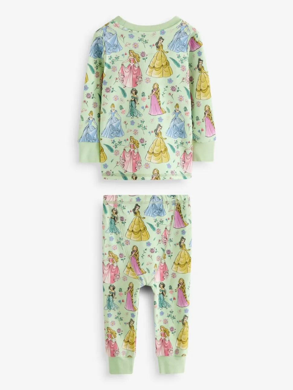 Roze - 100% katoenen Disney prinses knusse pyjama's met lange mouwen verpakking van 2 (9mnd - 10 jr)