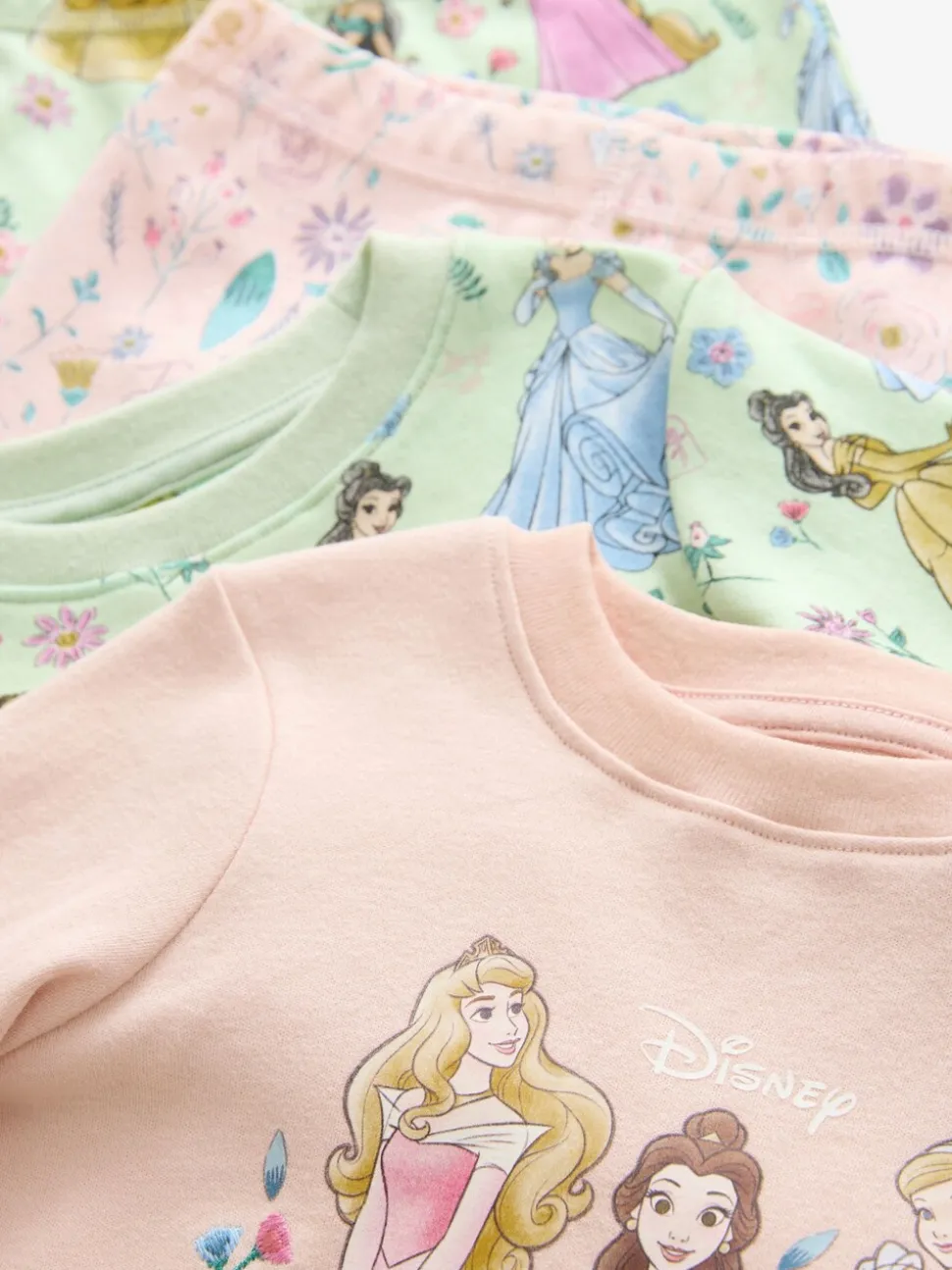 Roze - 100% katoenen Disney prinses knusse pyjama's met lange mouwen verpakking van 2 (9mnd - 10 jr)