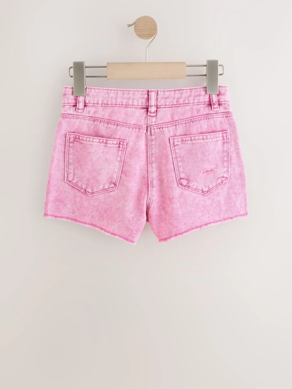 Roze - 100% katoenen shorts met gerafelde rand (3-16jr)