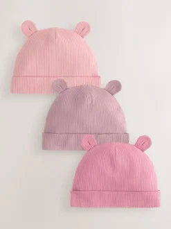 Roze - 3 Pack Baby Mutsjes (0-18mnd)