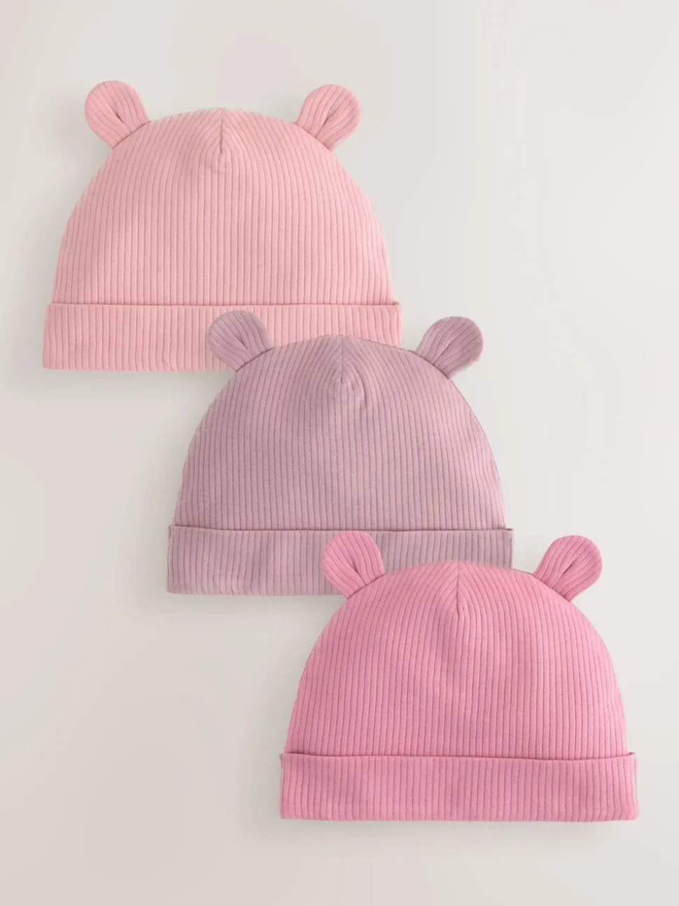Roze - 3 Pack Baby Mutsjes (0-18mnd)