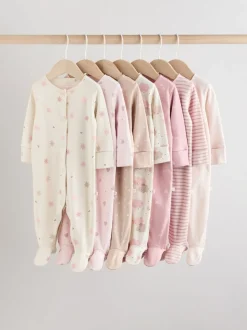 Roze - 7 Pack Baby slaappakken (0mnd-3jr)