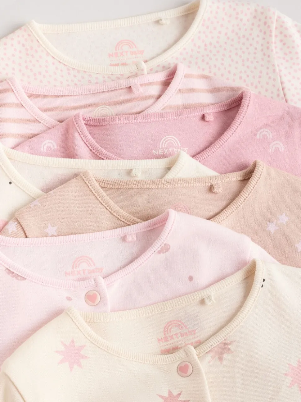 Roze - 7 Pack Baby slaappakken (0mnd-3jr)