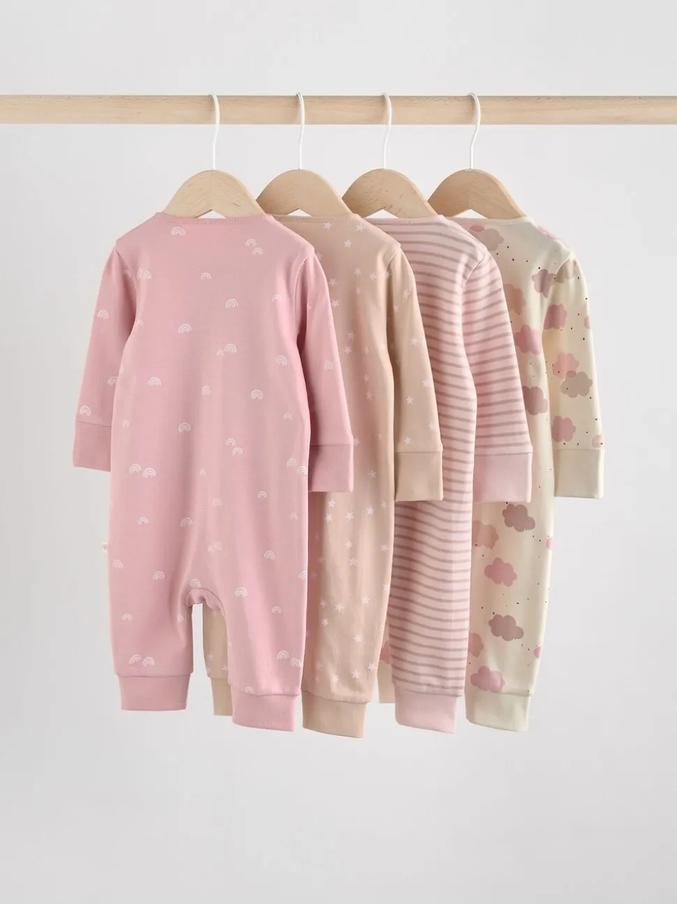 Roze - 4 Pack Baby-pyjama's met tweewegrits (0mnd -3jr)