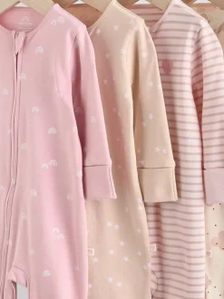 Roze - 4 Pack Baby-pyjama's met tweewegrits (0mnd -3jr)