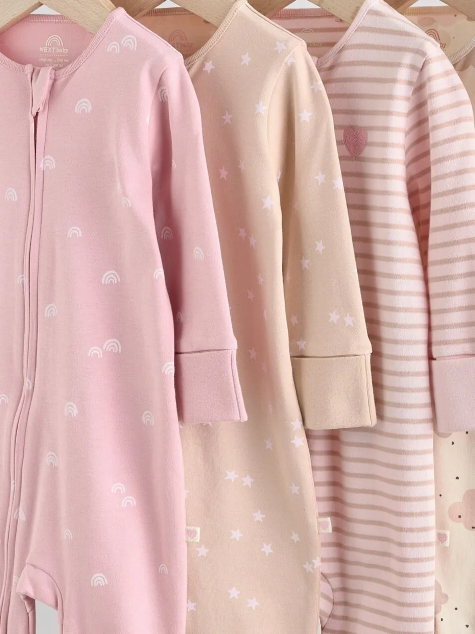 Roze - 4 Pack Baby-pyjama's met tweewegrits (0mnd -3jr)