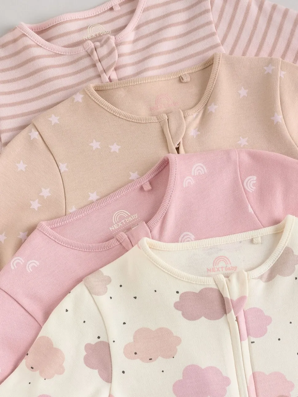 Roze - 4 Pack Baby-pyjama's met tweewegrits (0mnd -3jr)