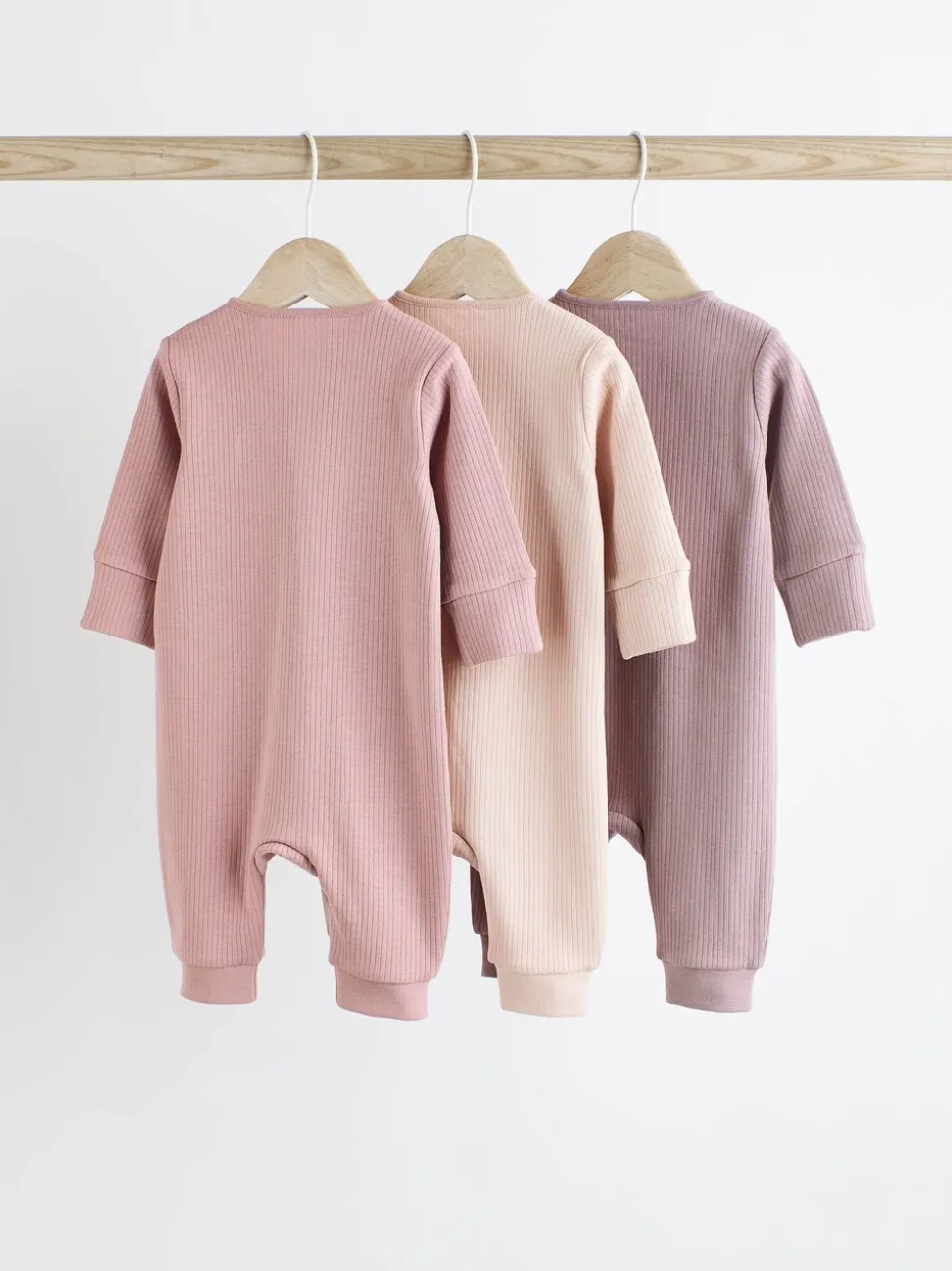Roze - 3 Pack Baby-pyjama's met tweewegrits (0mnd -3jr)