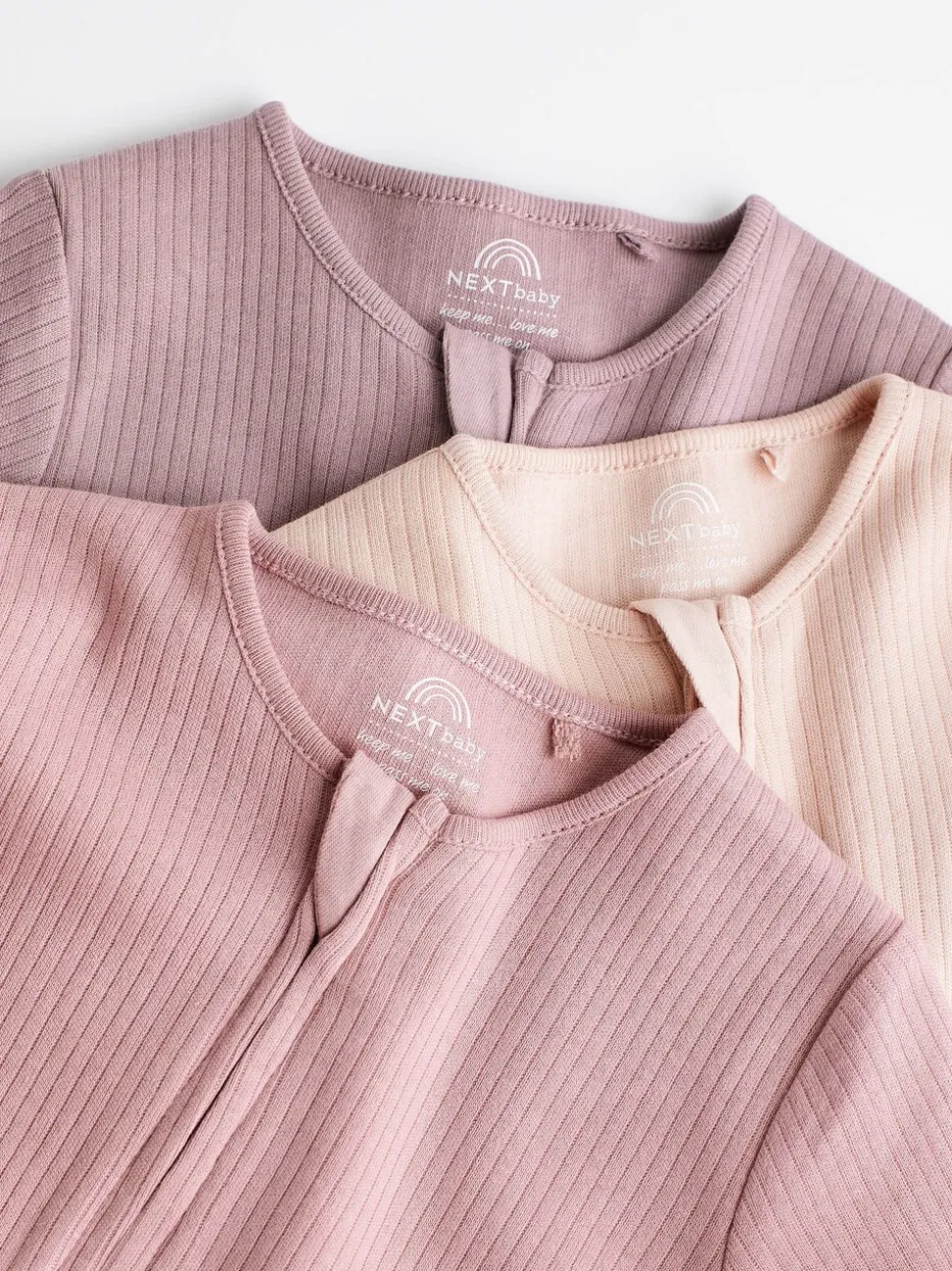 Roze - 3 Pack Baby-pyjama's met tweewegrits (0mnd -3jr)