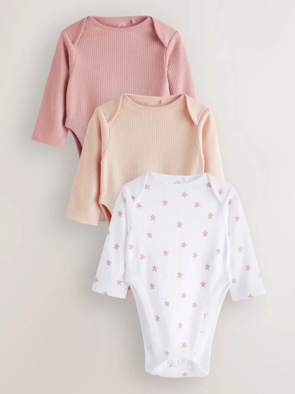 Roze - 3 Pack Hip Dysplasia Long Sleeve Baby Bodysuits