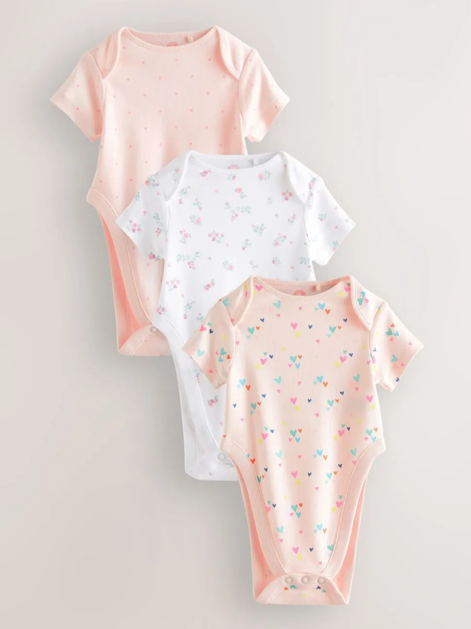 Roze - 3 Pack Hip Dysplasia Short Sleeve Baby Bodysuits