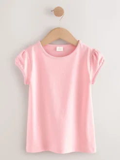 Roze - 2 -pack T-shirts met pofmouwen (3-16jaar)