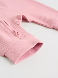 Roze - 5 Pack Two Way Zip Baby Footless Sleepsuits (0mths-3yrs)