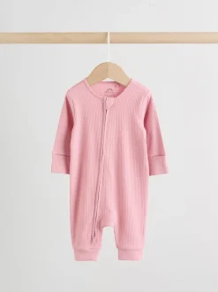 Roze - 5 Pack Two Way Zip Baby Footless Sleepsuits (0mths-3yrs)