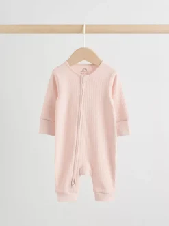 Roze - 5 Pack Two Way Zip Baby Footless Sleepsuits (0mths-3yrs)