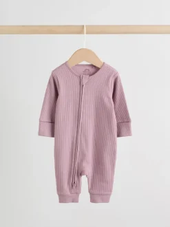 Roze - 5 Pack Two Way Zip Baby Footless Sleepsuits (0mths-3yrs)